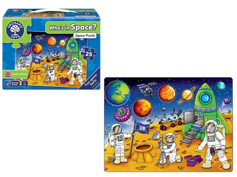 Orchard Toys WHO'S IN SPACE Kids/Childrens 25 Piece Astronaut Jigsaw Puzzle 