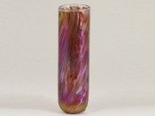 Isle of Wight Studio Glass Featherspray Fumed Small Cylinder Vase - Pink